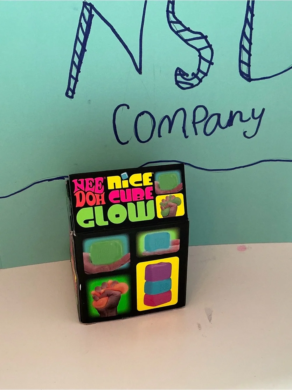 Nice Cube Glow Super Solid Squish Toy — Nee Doh — Purple